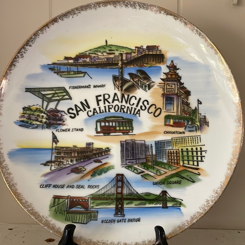 Vtg 60s San Francisco souvenir plate. No chips or cracks. Like new. 11”